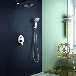 Kibath Robinet de douche encastré, mural, monocommande, SIX rond, finition chrome poli, en laiton* Robinet De Douche