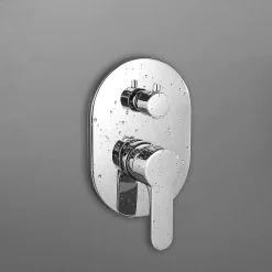 Kibath Robinet de douche encastré, mural, monocommande, SIX rond, finition chrome poli, en laiton* Robinet De Douche