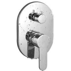 Kibath Robinet de douche encastré, mural, monocommande, SIX rond, finition chrome poli, en laiton* Robinet De Douche