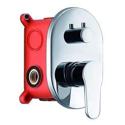 Kibath Robinet de douche encastré, mural, monocommande, SIX rond, finition chrome poli, en laiton* Robinet De Douche