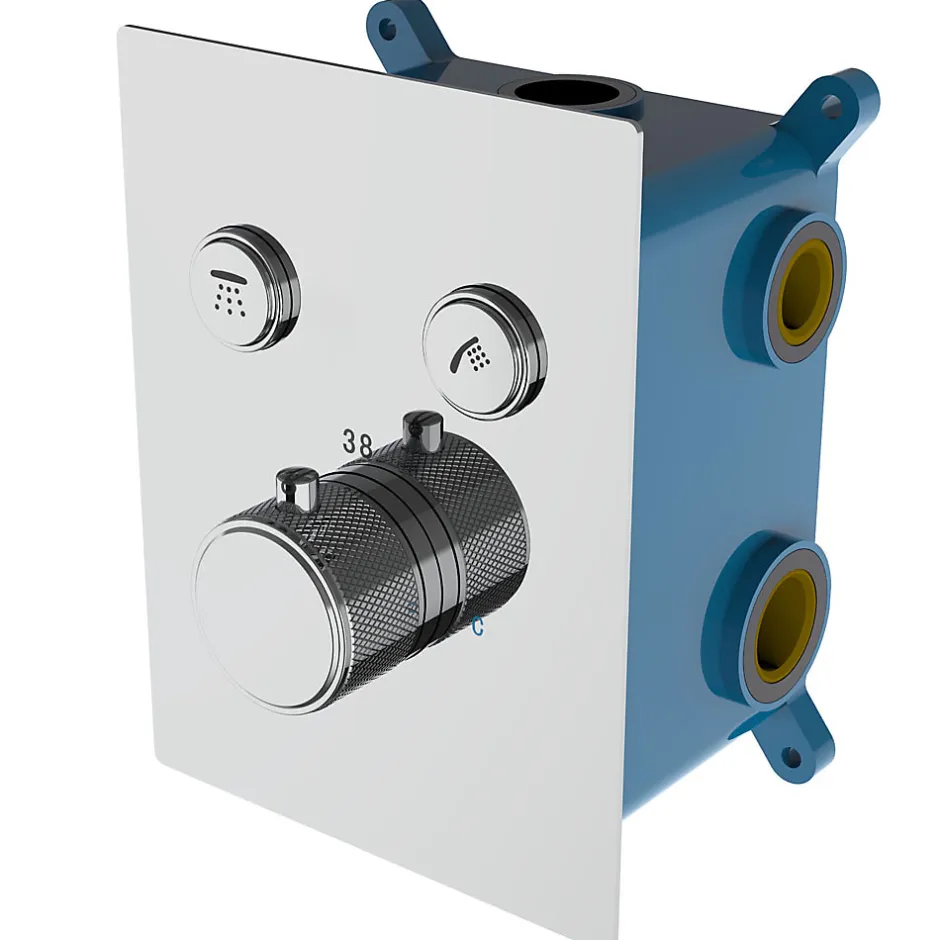 Kibath Robinet de douche encastré, robinet à levier unique, PUL, finition chrome poli, en laiton