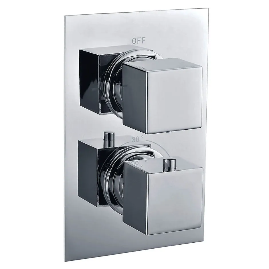 Kibath Robinet de douche encastré (robinet seul) thermostatique ABEL finition chrome poli en laiton