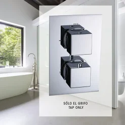 Kibath Robinet de douche encastré (robinet seul) thermostatique ABEL finition chrome poli en laiton