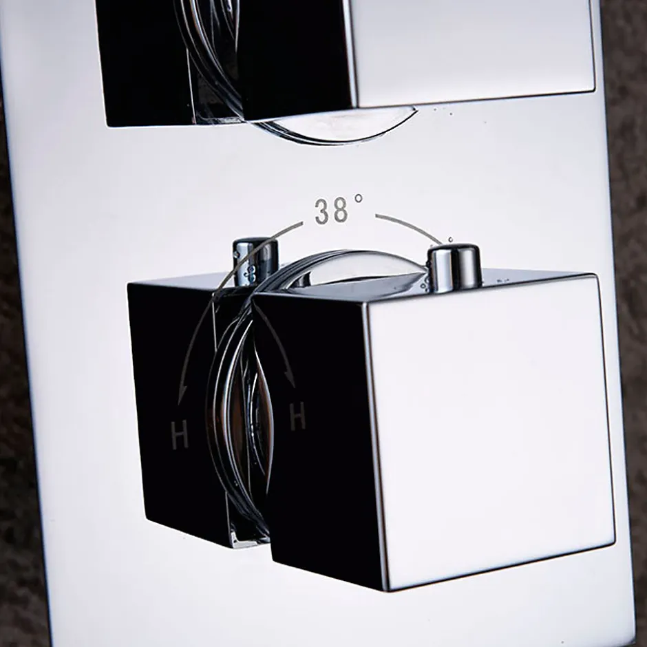 Kibath Robinet de douche encastré (robinet seul) thermostatique ABEL finition chrome poli en laiton