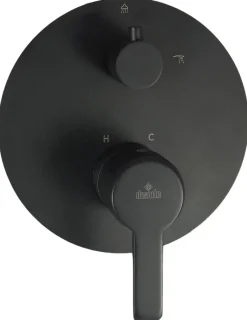 Deante Robinet De Douche Encastre Douchette/interrupteur De Pluie Laiton Galvanise Noir Mat* Robinet De Douche