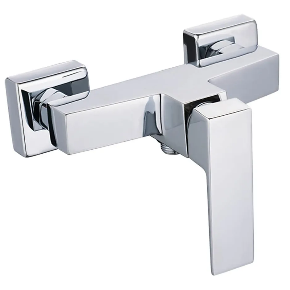 Kibath Robinet de douche monocommande VERCO avec finition chromée brillante en laiton