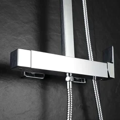 Kibath Robinet de douche monocommande rond CHE avec finition chromée brillante en laiton