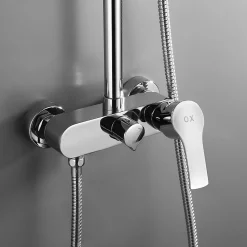 Kibath Robinet de douche monocommande rond CAN avec finition chromée brillante en laiton* Colonne De Douche Mécanique