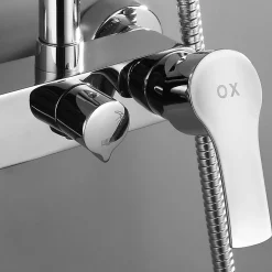 Kibath Robinet de douche monocommande rond CAN avec finition chromée brillante en laiton* Colonne De Douche Mécanique