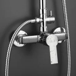 Kibath Robinet de douche monocommande PIN avec finition chromée brillante en laiton* Colonne De Douche Mécanique