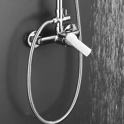 Kibath Robinet de douche monocommande SIX avec finition chromée brillante en laiton