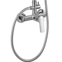 Kibath Robinet de douche monocommande SIX avec finition chromée brillante en laiton