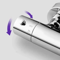 Kibath Robinet de douche thermostatique à effet froid, finition chrome brillant, en laiton