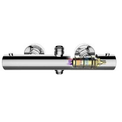 Kibath Robinet de douche thermostatique à effet froid, finition chrome brillant, en laiton