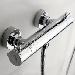 Kibath Robinet de douche thermostatique ORTE (robinet seul) avec finition chromée polie en laiton