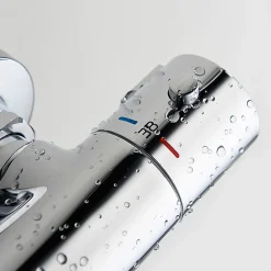 Kibath Robinet de douche thermostatique ORTE (robinet seul) avec finition chromée polie en laiton