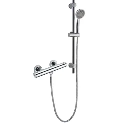 Kibath Robinet de douche thermostatique ORTE avec barre de douche, finition chrome poli, en laiton