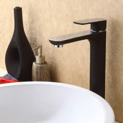 Bernstein Robinet de lavabo de haute qualité Robinet de salle de bain 4025CB en noir mat* Robinet Lave-Mains