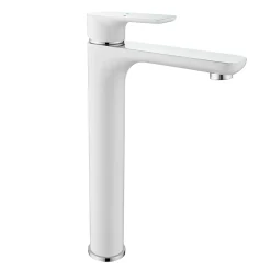 Bernstein Robinet de lavabo de haute qualité Robinet de Salle de bain 4025CW en blanc/chrome brillant* Robinet Lave-Mains
