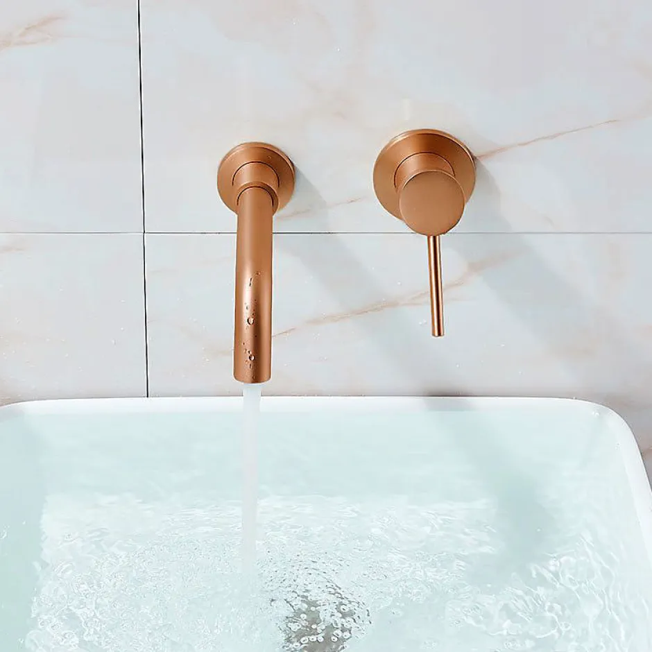 Rea Robinet de lavabo encastré Lungo Long brushed copper + box