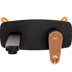 Rea Robinet de lavabo encastré Mild black rose-gold + box* Robinet Lave-Mains