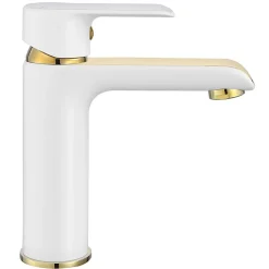 Rea Robinet de lavabo Bloom white gold low