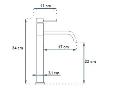 Rea Robinet de lavabo Lugano slim black high* Robinet Lave-Mains