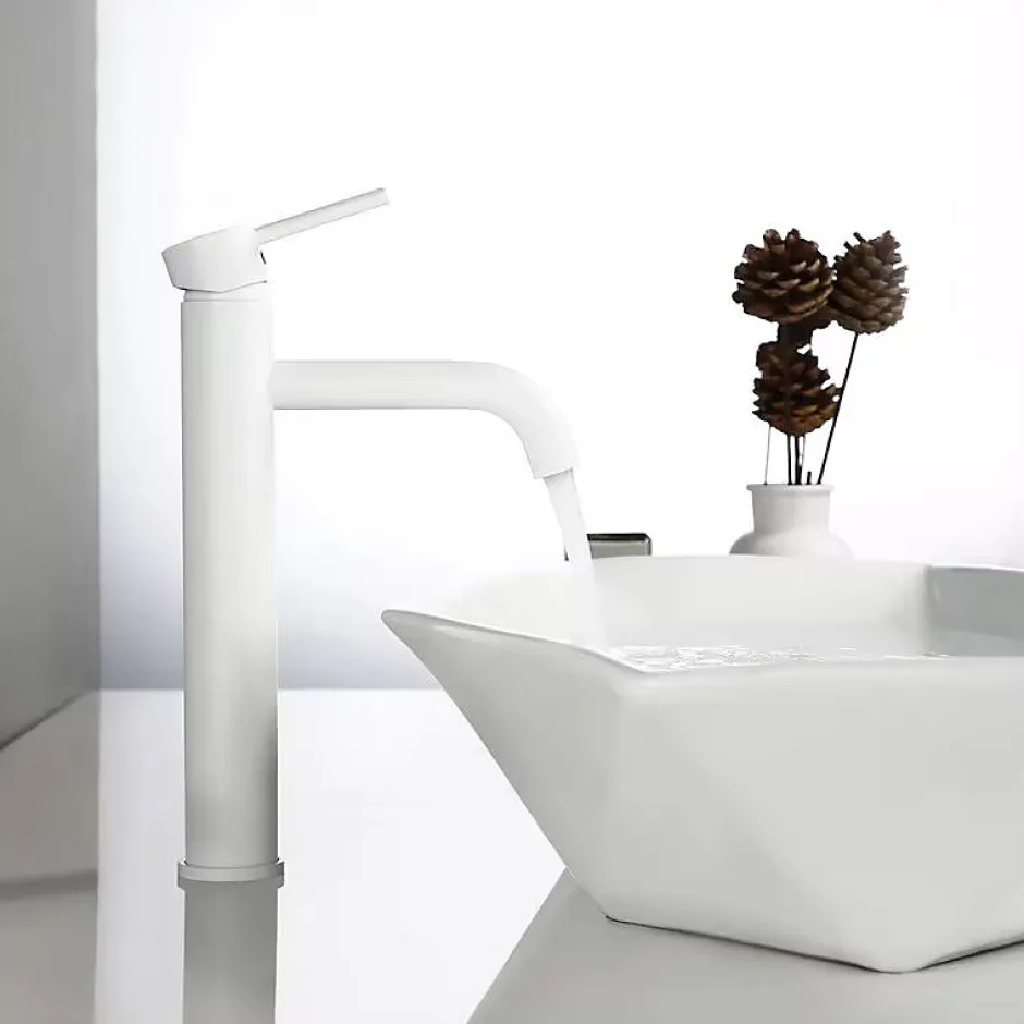 Rea Robinet de lavabo Lungo white high* Robinet Lave-Mains