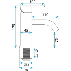 Rea Robinet De Lavabo Ontario Js-11801B Low Black