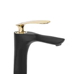 Rea Robinet de lavabo Orbit black gold low