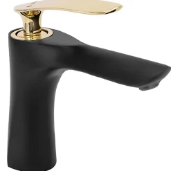 Rea Robinet de lavabo Orbit black gold low