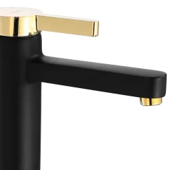 Rea Robinet de lavabo Polo black gold low* Robinet Lave-Mains