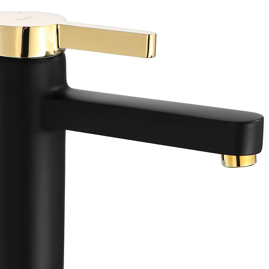 Rea Robinet de lavabo Polo black gold low* Robinet Lave-Mains