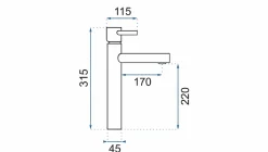 Rea Robinet de lavabo Tess high black