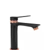 Rea Robinet de lavabo Viral black rose gold low