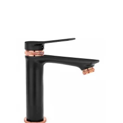 Rea Robinet de lavabo Viral black rose gold low