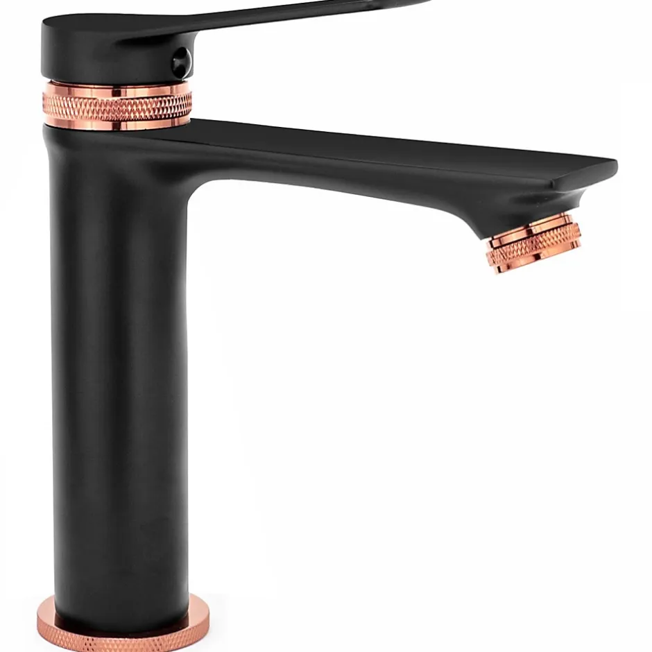 Rea Robinet de lavabo Viral black rose gold low