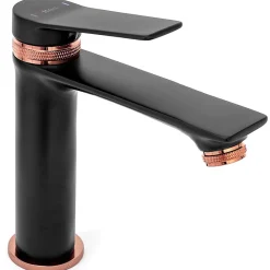 Rea Robinet de lavabo Viral black rose gold low