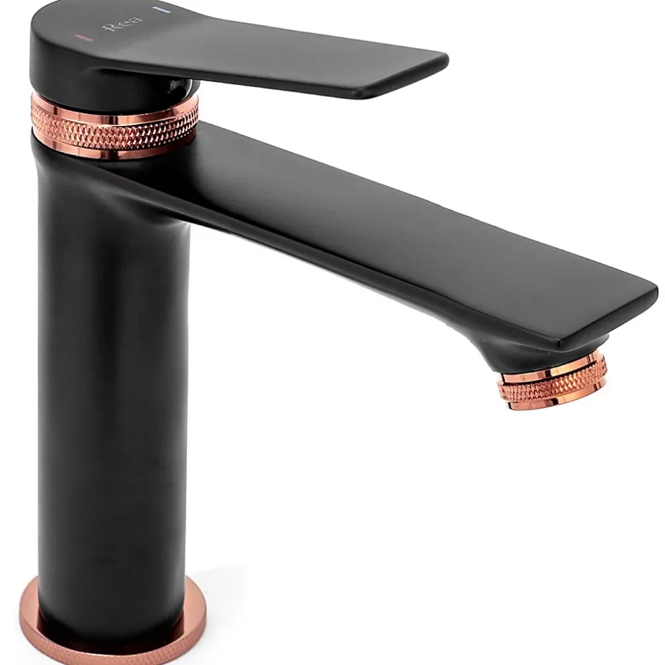 Rea Robinet de lavabo Viral black rose gold low