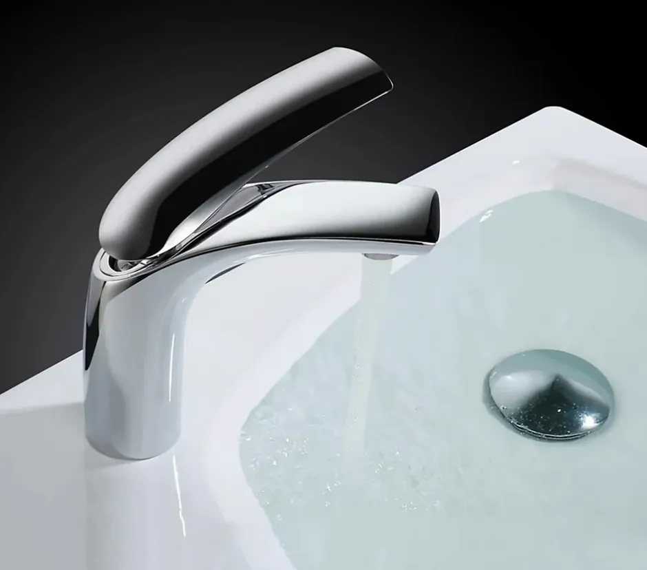 Hudor Robinet de lavabo sur plage B0625-3 en laiton chromé collection Erymanthe
