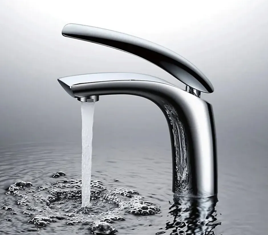 Hudor Robinet de lavabo sur plage B0625-3 en laiton chromé collection Erymanthe