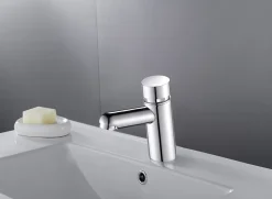 Edouard Rousseau Robinet de lave-mains eau froide chromé Temporise push* Robinet Lavabo Et Vasque