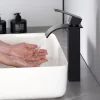 Cecipa Max Robinet de Salle de Bain Noir Moderne - Sortie Cascade Naturelle, Mitigeur de Lavabo Cascade