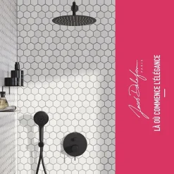 Jacob Delafon Robinet douche encastré thermostatique Metro, Noir mat Economie d'eau* Colonne De Douche Encastrable
