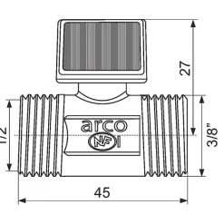 Arco Robinet droit - - 1/4 de tour - Mâle / Mâle - Réduit* Chasse D'Eau