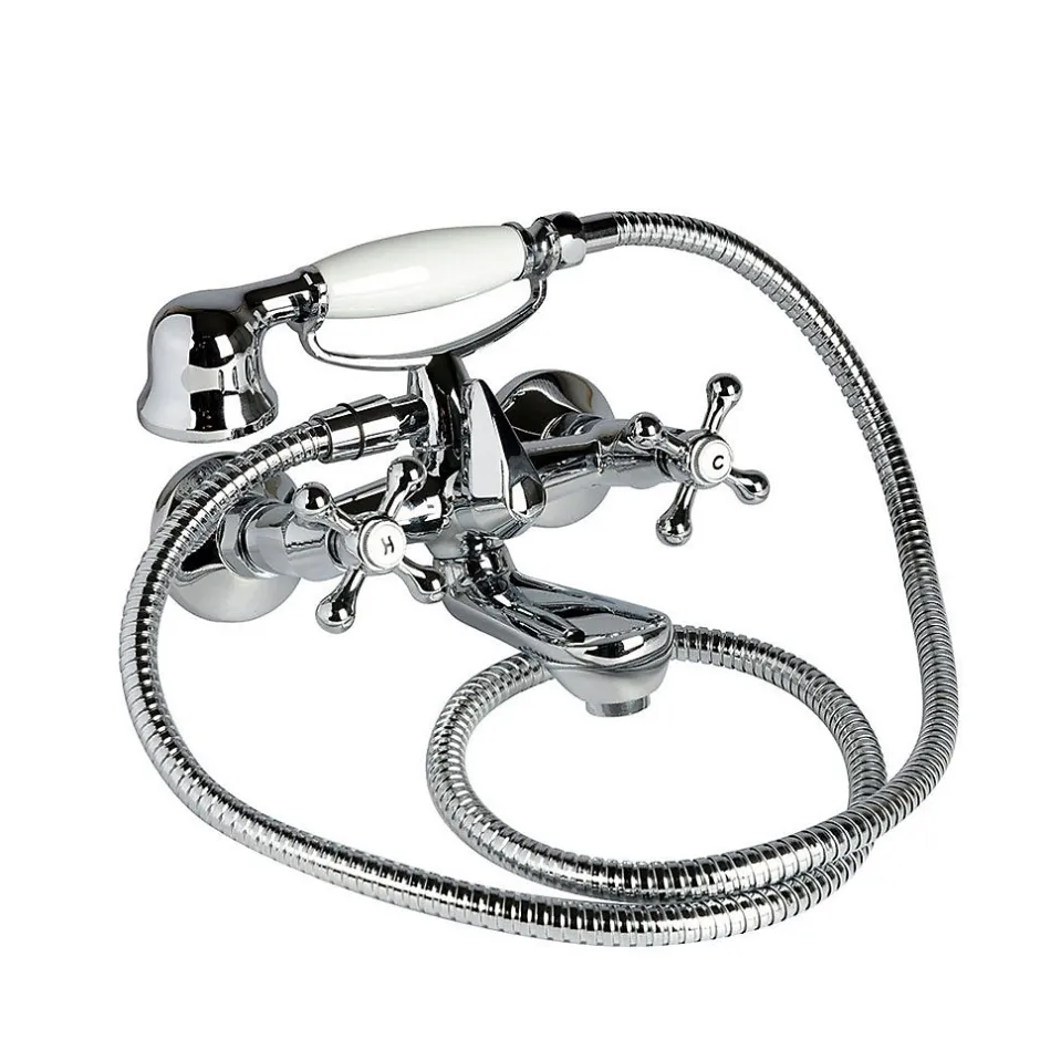 Kiamami Valentina Robinet Extérieur De Baignoire Ancien Vintage Avec Boutons En Croix Chromés - Narciso* Robinet De Baignoire