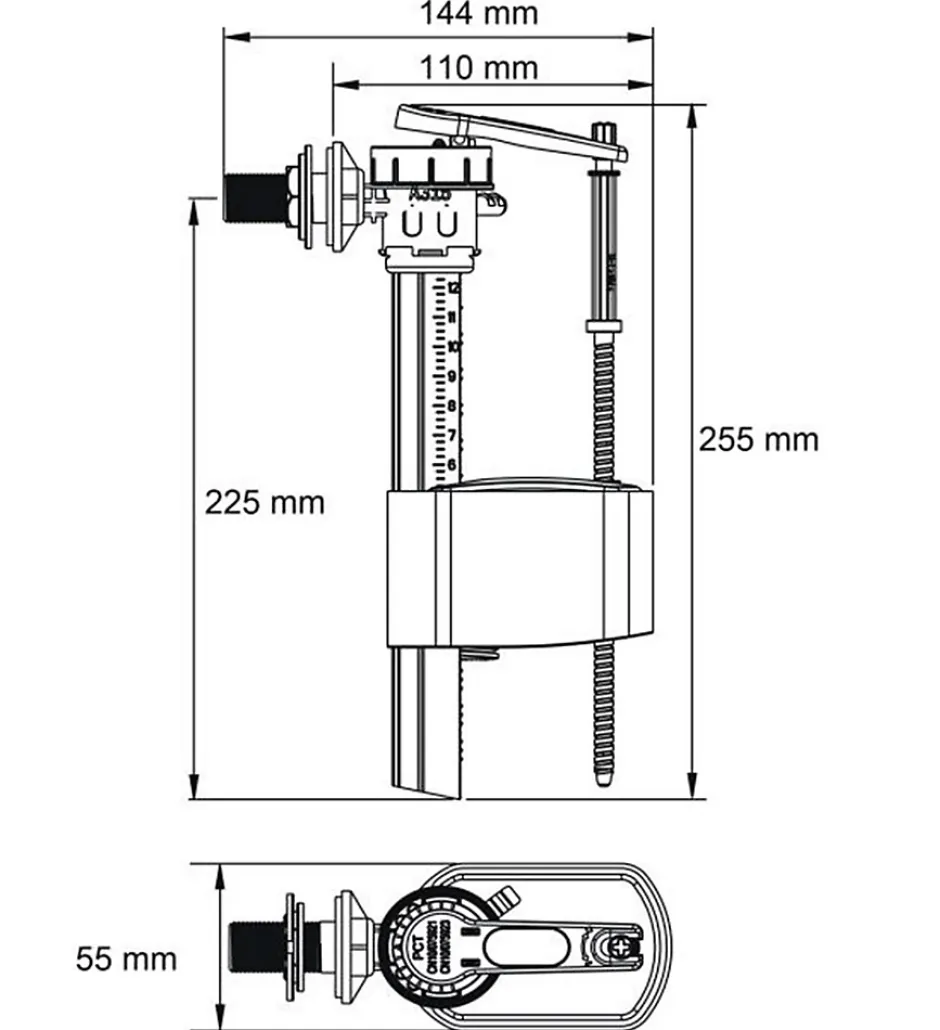 Dubourgel Robinet flotteur SR+ pour arrivée latérale - diam : entrée 3/8"