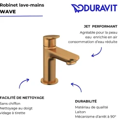 Duravit Robinet lave-mains eau froide Wave bronze brossé* Robinet Lave-Mains