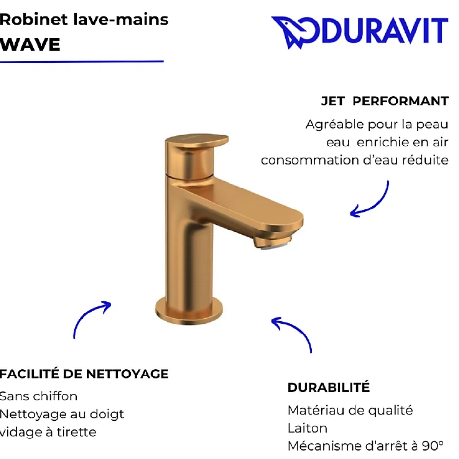 Duravit Robinet lave-mains eau froide Wave bronze brossé* Robinet Lave-Mains