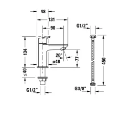 Duravit Robinet lave-mains eau froide Wave doré poli* Robinet Lave-Mains